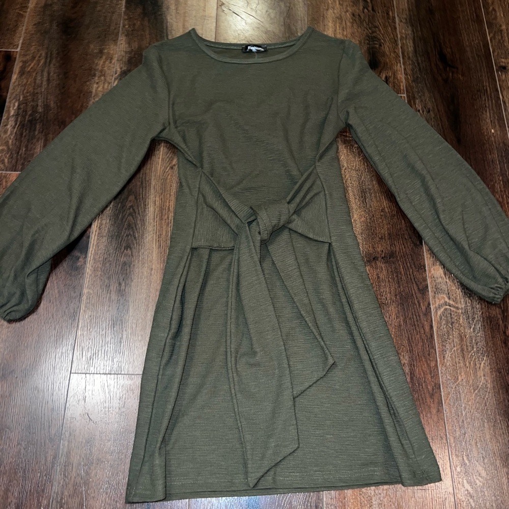Elegant Olive Green Dress